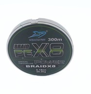 Zázračná ryba ZELENÝ vrkoč x8 0,18 mm 1 cievka x 300M Zázračná ryba ZELENÝ vrkoč x8 0,18 mm 1 cievka x 300M