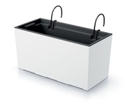 Biely kvetináč DUC400W s matnou vložkou a háčikmi na zavesenie Biely kvetináč DUC400W s matnou vložkou a háčikmi na zavesenie