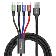 Baseus Fast 4v1 USB kábel 2xUSB-C / Lightning / Micro 3.5A 1.2m čierny Baseus Fast 4v1 USB kábel 2xUSB-C / Lightning / Micro 3.5A 1.2m čierny