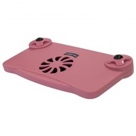Ružový nastaviteľný stojan na notebook s ventilátorom