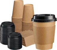 COFFEE TO GO SET KRAFT PAPIEROVÉ ŠÁLKY + viečka + OBAL 300ML 50 KS. COFFEE TO GO SET KRAFT PAPIEROVÉ ŠÁLKY + viečka + OBAL 300ML 50 KS.