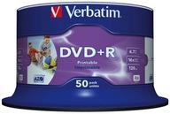 DVD + R, rýchlosť 7GB, 16x 50ks na tlač