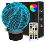 3D LED BASKETBAL USB nočná lampa + RGB DIAĽK