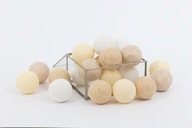 Sada svetielok Cotton Balls Xmas Gold, 20 loptičiek Sada svetielok Cotton Balls Xmas Gold, 20 loptičiek