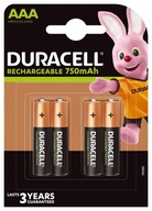 4x Duracell Recharge R03 AAA 750 mAh batérie 4x Duracell Recharge R03 AAA 750 mAh batérie