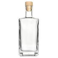 Štvorcová sklenená fľaša CONIAK 500ml s korkom SET 8 kusov na whisky Štvorcová sklenená fľaša CONIAK 500ml s korkom SET 8 kusov na whisky