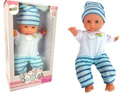 Bábika pre bábiku modré pruhované pyžamo 30cm