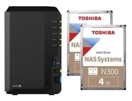 NAS Synology DS220+ 2 GB + 2 x 4 TB Toshiba N300