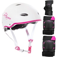 Helma RAVEN F511 White/Pink S Set + S chrániče Helma RAVEN F511 White/Pink S Set + S chrániče