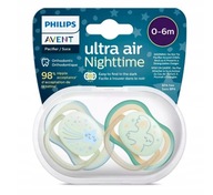 Nočný ortodontický cumlík Philips Avent Ultra Air 0-6m Chlapček 2 kusy Nočný ortodontický cumlík Philips Avent Ultra Air 0-6m Chlapček 2 kusy
