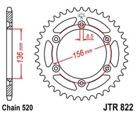 JT JTR822.50 ZADNÉ OZUBENÉ KOLO JT JTR822.50 ZADNÉ OZUBENÉ KOLO