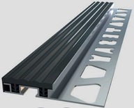 Protišmykový hliníkový profil na schody 11mm ČIERNA