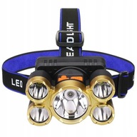 ČELOVÁ LAMPA 5x LED XPG USB BATÉRIA ČELOVÁ LAMPA 5x LED XPG USB BATÉRIA