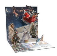 Vianočná pohľadnica SANTA, skvelé 3D pohľadnice, darček