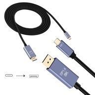 USB-C DISPLEJOVÝ KÁBEL 1,4 DP TYP C 8K 5K 4K MAC