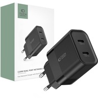 Rýchla sieťová nabíjačka PD 20W 2x USB-C adaptér pre telefóny Tech-Protect Rýchla sieťová nabíjačka PD 20W 2x USB-C adaptér pre telefóny Tech-Protect