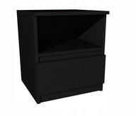 Čierny nočný stolík 45x45 cm so zásuvkou
