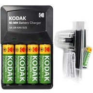 KODAK Nabíjačka pre 4x AA alebo AAA batérie + 4x AA batérie 2100mAh KODAK Nabíjačka pre 4x AA alebo AAA batérie + 4x AA batérie 2100mAh