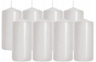 8x Biela valcová sviečka, výška 10cm, priemer 5cm, 20h 8x Biela valcová sviečka, výška 10cm, priemer 5cm, 20h