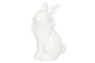 Keramická figúrka králika 9x7x13cmH, biela