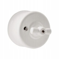 Univerzálny vypínač z bieleho porcelánu na povrch