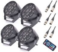 4x LED PAR 12x 1W RGBW DMX+ 3x XLR kábel