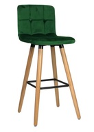 Vera zamatovo zelená barová stolička a barová stolička