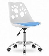 Otočná stolička PRINT - biela a modrá