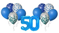 MIX BLUE KONFETTI BALÓN SET 50. narodeniny