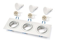 SADA HALOGÉNOVÉHO SVETLA POHYBLIVÉHO TROJKA BIELA + LED ŽIAROVKA 10W + GU10 3000K SADA HALOGÉNOVÉHO SVETLA POHYBLIVÉHO TROJKA BIELA + LED ŽIAROVKA 10W + GU10 3000K