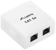 Lanberg ICT zásuvka prisadená 2xRJ45 kat.5E IDC/LSA Lanberg ICT zásuvka prisadená 2xRJ45 kat.5E IDC/LSA