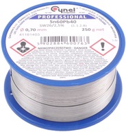 Spájkovací cín s tavidlom SW26, Cynel, 0,7 mm, 250 g, TIN 070/250 Spájkovací cín s tavidlom SW26, Cynel, 0,7 mm, 250 g, TIN 070/250
