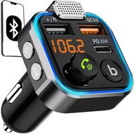 Bluetooth FM Transmitter nabíjací adaptér 2xUSB + USB Type-C Mp3 Car