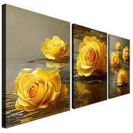 Obrázky do obývačky, triptych ruža na plátne