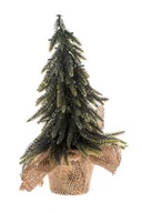 Zelený tieňovaný vianočný stromček v jutovom vrecku, 28 cm
