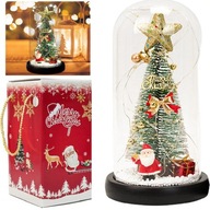 Vianočný stromček v skle, LED svetielka, vianočná dekorácia