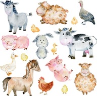 Samolepky na stenu VILLAGE ANIMALS pre deti S Samolepky na stenu VILLAGE ANIMALS pre deti S