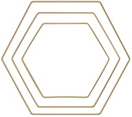 Zlatý kovový prsteň HEXAGON Lapač snov 3 ks.