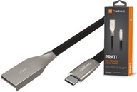 KÁBEL Natec USB-C 1M SPLETOVANÝ SILVER Kovový QC3.0 KÁBEL Natec USB-C 1M SPLETOVANÝ SILVER Kovový QC3.0