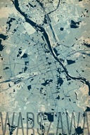 Plagát s mapou mesta Varšava modrá 61x91,5 cm Plagát s mapou mesta Varšava modrá 61x91,5 cm