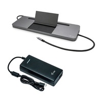 Set USB-C kovová ergonomická 4K dokovacia stanica 3x Display Power Delivery 8