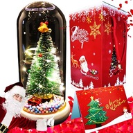 VEČNÝ VIANOČNÝ STROMČEK V SKLE LED AKO RUŽA, SANTA, HVIEZDA, DARČEK, LED VEČNÝ VIANOČNÝ STROMČEK V SKLE LED AKO RUŽA, SANTA, HVIEZDA, DARČEK, LED