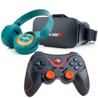 SÚPRAVA VIRTUÁLNEJ FILMOVEJ HRY VR 3D OKULIARE BT OVLÁDAČ Slúchadlá SÚPRAVA VIRTUÁLNEJ FILMOVEJ HRY VR 3D OKULIARE BT OVLÁDAČ Slúchadlá