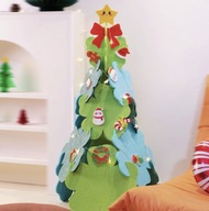 Plstený vianočný stromček - do detskej izby pre deti, DIY DARČEK + LED SVIETIDLÁ