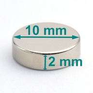 Neodymový magnet valcový 10x2 mm, !!! SET 60 kusov!!! Neodymový magnet valcový 10x2 mm, !!! SET 60 kusov!!!