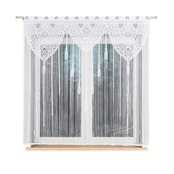 Macrame Curtain Ready Boho 160x160 Jacquard White Macrame Curtain Ready Boho 160x160 Jacquard White