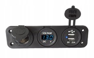 ZÁSUVKA ZAPAĽOVAČA CIGARET 12V+2xUSB 2.1A VOLTMETER MODRÁ ZÁSUVKA ZAPAĽOVAČA CIGARET 12V+2xUSB 2.1A VOLTMETER MODRÁ