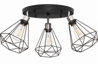Stropné svietidlo, stropné svietidlo, 3 tienidlá, Diamond black
