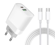 USB-C PD QC USB nástenná nabíjačka + USB-C kábel USB-C PD QC USB nástenná nabíjačka + USB-C kábel