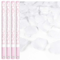 TUBES streľba KONFETTI Z LÍSTKOV BIELYCH RUŽÍ XXL x 4 TUBES streľba KONFETTI Z LÍSTKOV BIELYCH RUŽÍ XXL x 4